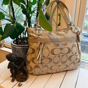 COACH | Poppy Signature Sateen Glam Tote (2012) #18979